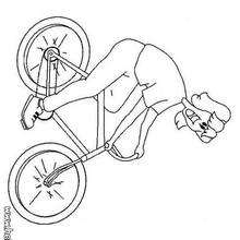Biker coloring page - Coloring page - SPORT coloring pages - CYCLING coloring pages