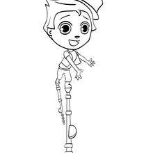 Boy walking on stilts coloring page