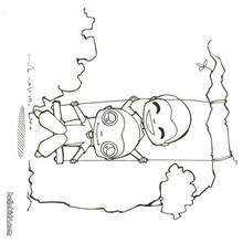 Boy on the swing coloring page - Coloring page - NATURE coloring pages - SPRING coloring pages