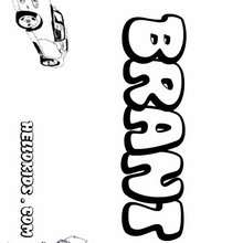 Brant - Coloring page - NAME coloring pages - BOYS NAME coloring pages - B names for Boys free coloring book