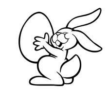 Happy Easter Bunny coloring page - Coloring page - HOLIDAY coloring pages - EASTER coloring pages - EASTER BUNNY coloring pages