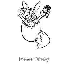 Bunny in Cracked Egg coloring page