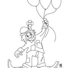 Clown with the balloons coloring page