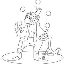 Juggling clown coloring page