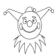 Clown mask coloring page