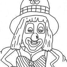 Clown with red nose coloring page - Coloring page - CHARACTERS coloring pages - CIRCUS coloring pages