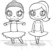 Young dancers coloring page - Coloring page - SPORT coloring pages - DANCE coloring pages - DANCE free coloring pages