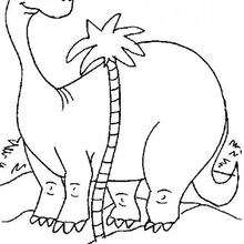 Diplodocus and palm tree coloring page - Coloring page - ANIMAL coloring pages - DINOSAUR coloring pages - Brachiosaurus, Brontosaurus and Diplodocus coloring pages