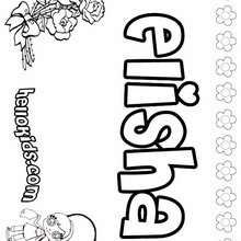 Elisha - Coloring page - NAME coloring pages - GIRLS NAME coloring pages - E names for girls coloring book