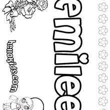 Emilee - Coloring page - NAME coloring pages - GIRLS NAME coloring pages - E names for girls coloring book