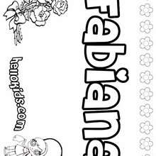 Fabiana - Coloring page - NAME coloring pages - GIRLS NAME coloring pages - F girly names coloring book