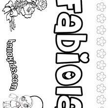 Fabiola - Coloring page - NAME coloring pages - GIRLS NAME coloring pages - F girly names coloring book