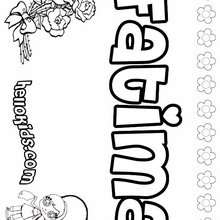 Fatima - Coloring page - NAME coloring pages - GIRLS NAME coloring pages - F girly names coloring book