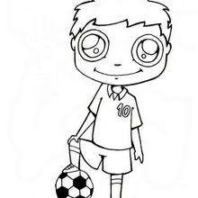 Soccer player coloring page - Coloring page - SPORT coloring pages - SOCCER coloring pages - FIFA WORLD CUP SOCCER coloring pages