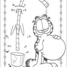 Dot to dot: Hungry Garfield - Free Kids Games - CONNECT THE DOTS games - FAMOUS CHARACTERS dot to dot - GARFIELD dot to dot