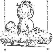 Dot to dot: Cute Garfield printable connect the dots game