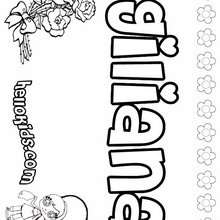 Giliana - Coloring page - NAME coloring pages - GIRLS NAME coloring pages - G names for GIRLS online coloring books