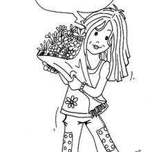 Girl coloring page - Coloring page - HOLIDAY coloring pages - VALENTINE coloring pages - GIRL IN LOVE coloring page