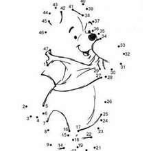 Dot to dot: Happy Winnie the Pooh printable connect the dots game
