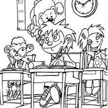 In the classroom coloring page