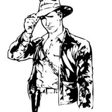 Indiana Jones with his bullwhip coloring page - Coloring page - MOVIE coloring pages - INDIANA JONES coloring book pages