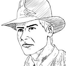 Indiana Jones' face coloring page