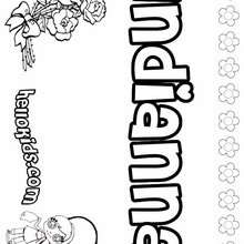 Indianna - Coloring page - NAME coloring pages - GIRLS NAME coloring pages - I GIRLS names coloring book for free
