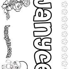 Janyce - Coloring page - NAME coloring pages - GIRLS NAME coloring pages - J names for girls coloring pages