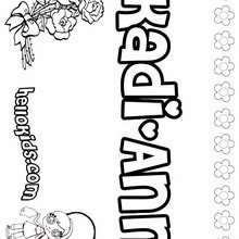 Kadi-Ann - Coloring page - NAME coloring pages - GIRLS NAME coloring pages - K names for girls coloring posters