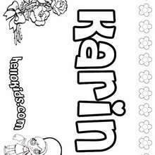 Karin - Coloring page - NAME coloring pages - GIRLS NAME coloring pages - K names for girls coloring posters
