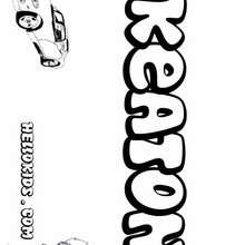 Keaton - Coloring page - NAME coloring pages - BOYS NAME coloring pages - Boys names starting with K or L coloring posters