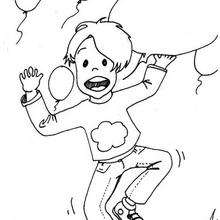 Boy with balloons coloring page - Coloring page - HOLIDAY coloring pages - VALENTINE coloring pages - BOY IN LOVE coloring pages