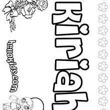 Kiriah - Coloring page - NAME coloring pages - GIRLS NAME coloring pages - K names for girls coloring posters