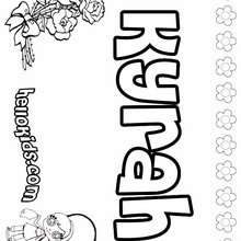 Kyrah - Coloring page - NAME coloring pages - GIRLS NAME coloring pages - K names for girls coloring posters