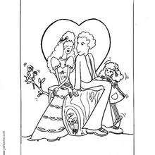 Wedding day coloring page - Coloring page - HOLIDAY coloring pages - VALENTINE coloring pages - KISS coloring pages