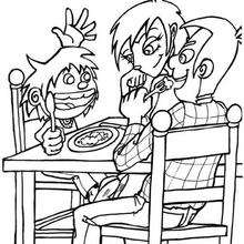 Lunch time coloring page