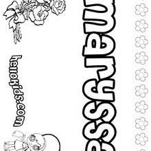 Maryssa - Coloring page - NAME coloring pages - GIRLS NAME coloring pages - M names for girls coloring posters