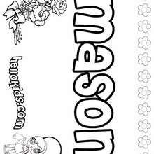 Mason - Coloring page - NAME coloring pages - GIRLS NAME coloring pages - M names for girls coloring posters