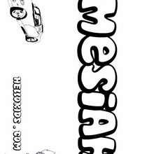 Mesiah - Coloring page - NAME coloring pages - BOYS NAME coloring pages - M+N boys names coloring posters
