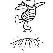 Dot to dot: Happy piglet - Free Kids Games - CONNECT THE DOTS games - FAMOUS CHARACTERS dot to dot - WINNIE THE POOH dot to dot
