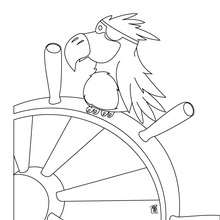 Pirate parrot coloring page - Coloring page - FANTASY coloring pages - PIRATE coloring pages - PIRATE to color in