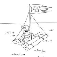 Pirate raft coloring page