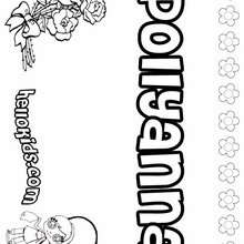 Pollyanna - Coloring page - NAME coloring pages - GIRLS NAME coloring pages - O, P, Q names fo girls posters