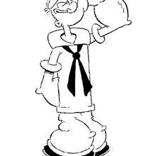 Popeye the sailor says hello coloring page