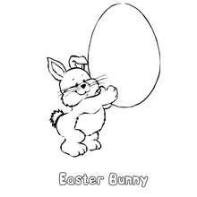 Rabbit balancing Egg coloring page
