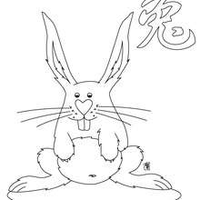 The Year of the Rabbit coloring page - Coloring page - ZODIAC coloring pages - CHINESE ZODIAC coloring pages - Chinese Zodiac RABBIT