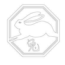 Chinese astrology :  rabbit coloring page - Coloring page - ZODIAC coloring pages - CHINESE ZODIAC coloring pages - Chinese Zodiac RABBIT