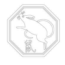 Rat coloring page - Coloring page - ZODIAC coloring pages - CHINESE ZODIAC coloring pages - Chinese Zodiac RAT