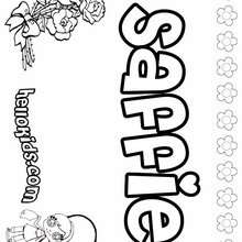 Saffie - Coloring page - NAME coloring pages - GIRLS NAME coloring pages - S girls names coloring posters