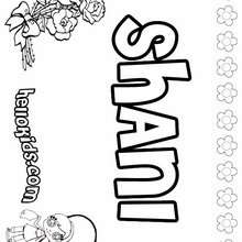 Shani - Coloring page - NAME coloring pages - GIRLS NAME coloring pages - S girls names coloring posters